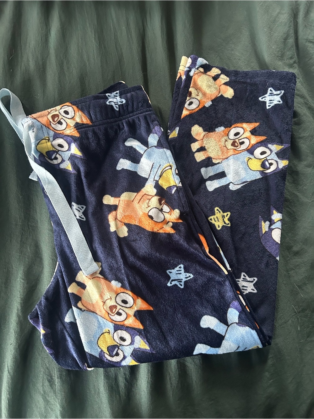 Men's Navy Cartoon-Print Fleece Joggers with Drawstring